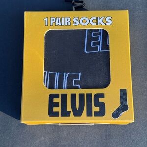 ELVIS Black Casual Socks Retro Design